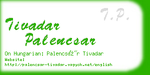 tivadar palencsar business card